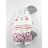 Doudou tissu chat blanc rouge 26 cm ORCHESTRA Premaman (25378)