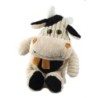 Peluche doudou Vache 32 cm blanc noir Echarpe marron Les Petites Marie (18461)