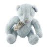 Doudou peluche Ours bleu 25 cm Tricot laine Les Petites Marie (18474)