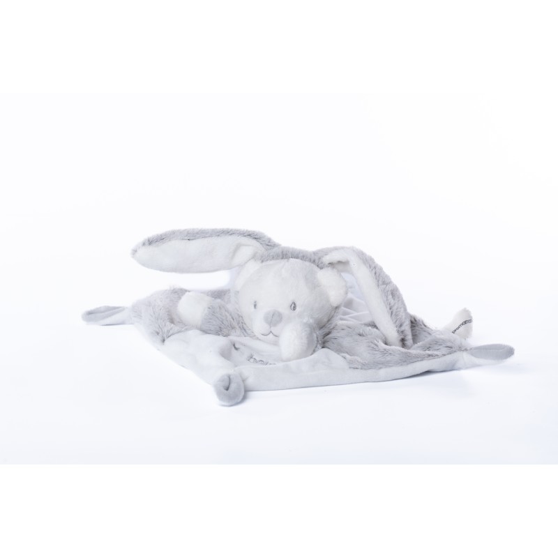 Doudou plat Ours deguise Lapin Happy Baby blanc gris chine Orchestra (28264)