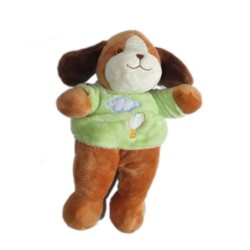 Doudou peluche OURS marron - GIPSY - Pull vert Montgolfière - H 25 cm (6105)