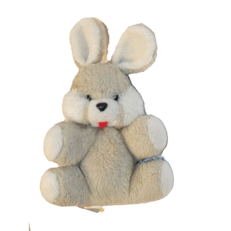 Vintage ancienne peluche Lapin beige blanc Nournours 26 cm (27652)