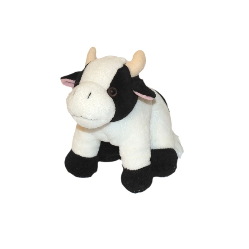 Doudou peluche vache noire blanche Nounours 18 cm (27600)