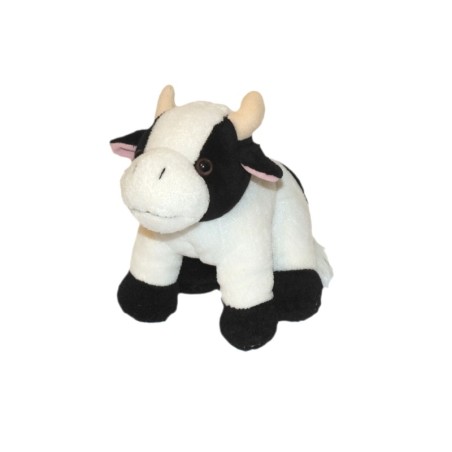 Doudou peluche vache noire blanche Nounours 18 cm (27600)