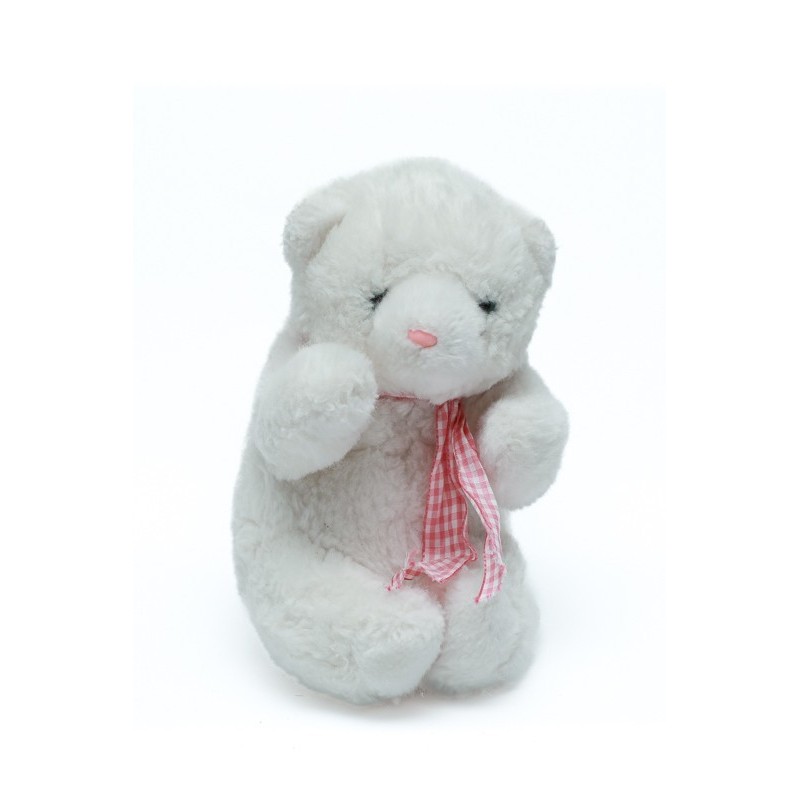 Doudou peluche Ours blanc musical Nounours 20 cm (28363)