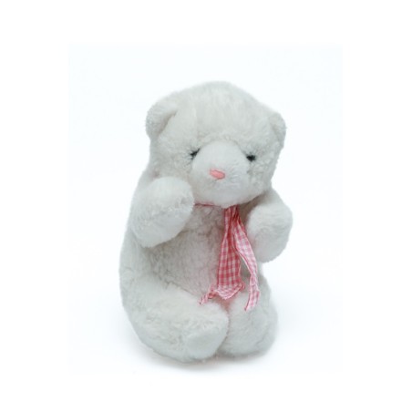 Doudou peluche Ours blanc musical Nounours 20 cm (28363)