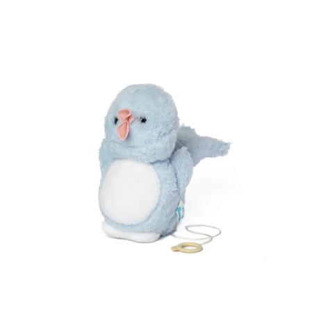 Ancienne peluche musicale canard bleu blanc NOUNOURS 22 cm * NE FONCTIONNE PLUS * (28340)