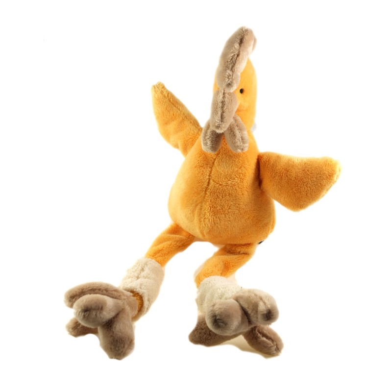 Peluche doudou poule Coq orange 25 cm assis