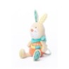 Doudou peluche musicale lapin orange bleu Babysun 26 cm (28373)