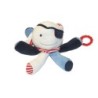 Doudou Peluche pieuvre bleu blanc rouge rayures Obaibi (27817)