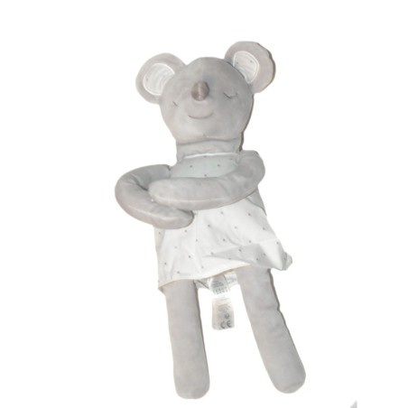 Peluche doudou Souris grise robe pois Obaibi 36 cm (27579)