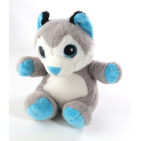 Doudou peluche chien Husky gris bleu blanc Petillous Gipsy 20 cm (20922)