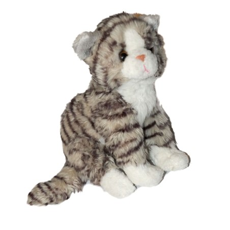 Peluche Chat Qui Miaule Gris Blanc Gipsy 22 Cm (27510)