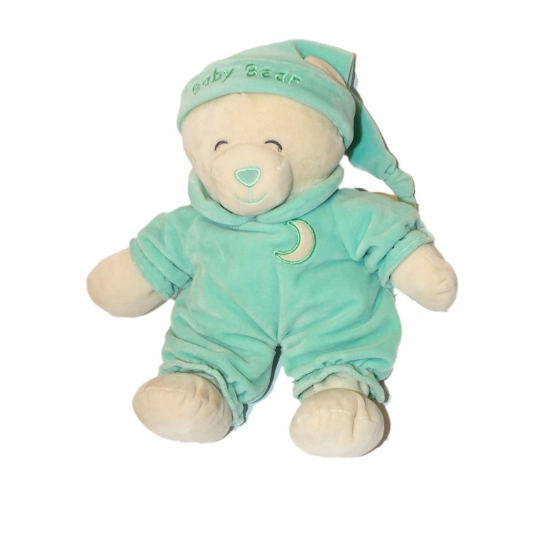Doudou peluche ours Vert bleu Gipsy Baby Bear lune 30 cm (27809)