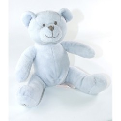 Doudou Ours bleu assis 18 cm OBAIBI (23399)