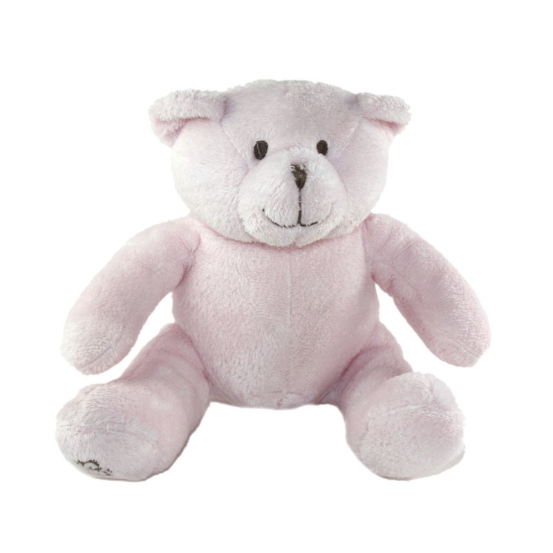 Doudou Ours rose assis 15 cm OBAIBI (23394)