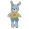 Peluche doudou Lapin bleu et doudou ours orange Pommette Avion 26 cm (27878)