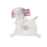 Doudou Peluche Lapin blanc Mouchoir oiseau orange Pommette Fleurs (27493)