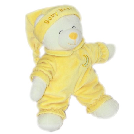 Doudou peluche OURS Jaune - Gipsy - Baby Bear - H 32 cm Lune brodée (27920)