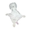 Peluche doudou Lapin blanc gris Mouchoir Bebe Pommette  (20774)