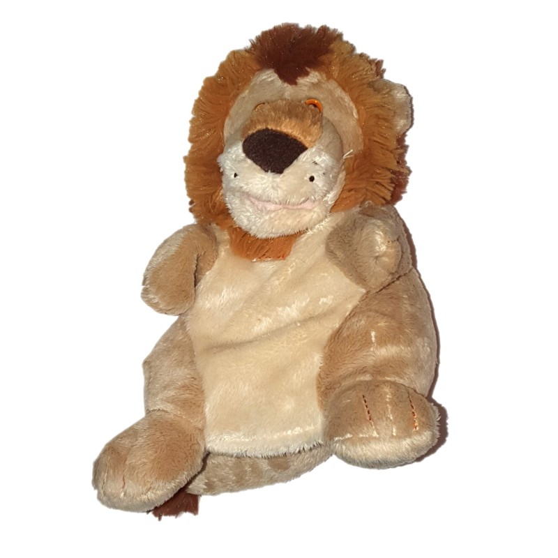 Doudou peluche Marionnette Lion beige marron 22 cm TRUDI (24983)