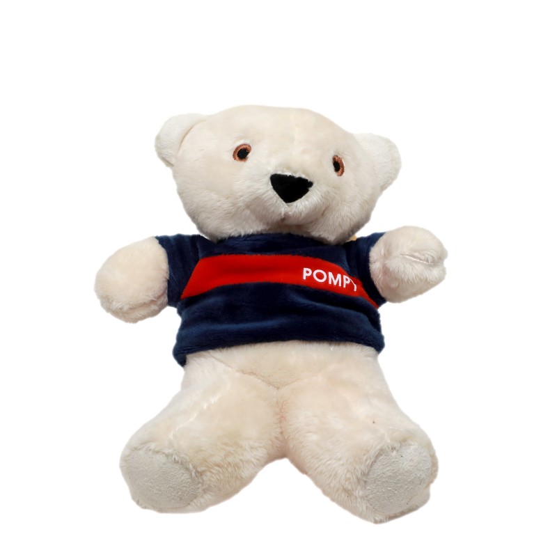 Peluche Ours beige Pompy Sapeurs Pompiers de France T shirt bleu rouge O 50 (28216)