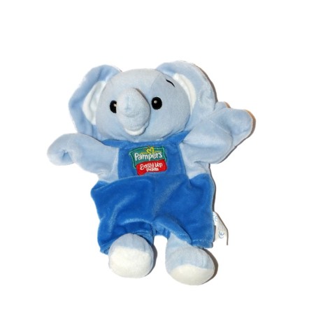 Doudou marionnette Elephant bleu Pampers Easy Up Pants (27502)