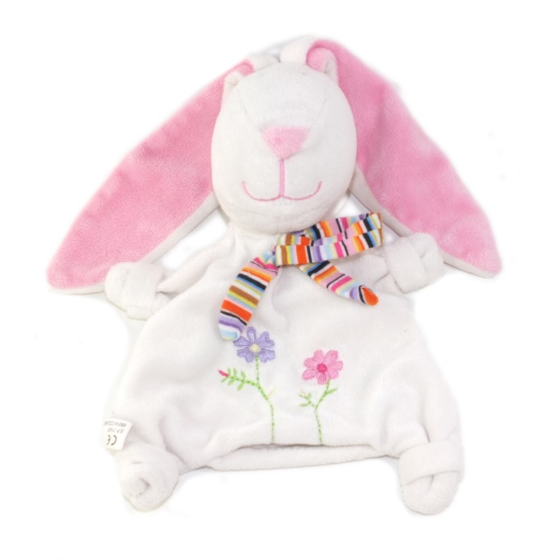 CP INTERNATIONAL Doudou Lapin plat Fleur Echarpe (25883)