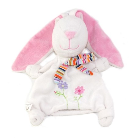 CP INTERNATIONAL Doudou Lapin plat Fleur Echarpe (25883)