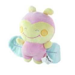 Peluche doudou Kimbaloo rose jaune bleu La Halle 25 cm (20270)