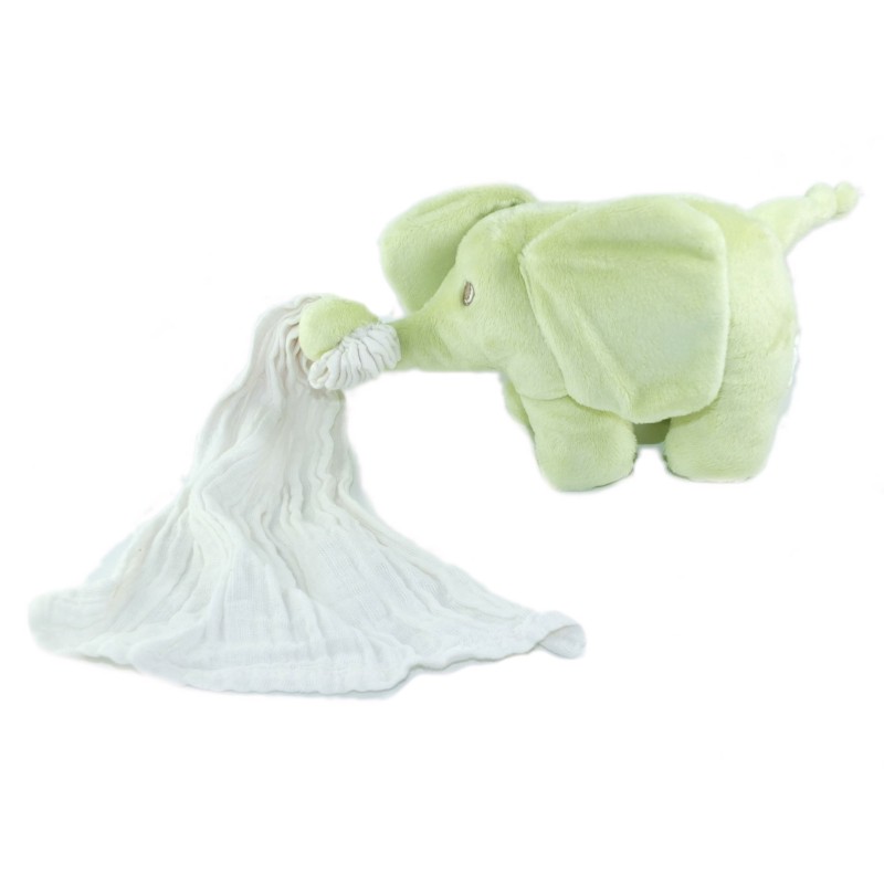 KIMBALOO KIMBALOO Peluche doudou Elephant vert Mouchoir 20 cmdoudou Girafe marron orange 20 cm (25721)