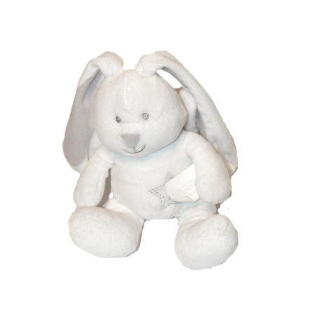 Doudou Lapin blanc gris Etoile Ailes Kimbaloo 18 cm (27360)