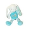 Doudou lapin blanc bleu Hibou renard 28 cm Mots d'Enfants (27868)