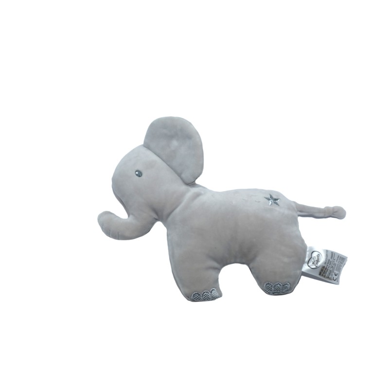 Peluche doudou éléphant gris étoile Mots d’Enfants (28197)