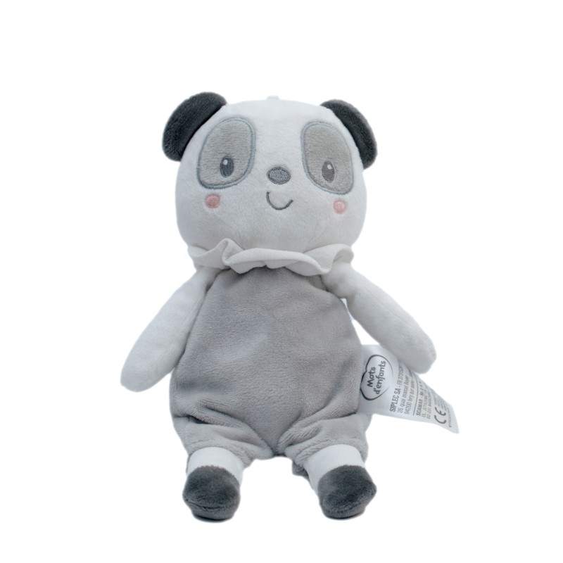 Peluche doudou Panda gris blanc Mots d'Enfants 24 cm (28513)