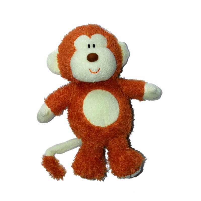 Doudou Peluche SINGE marron Roux - LUMINOU Jemini - H 25 cm (6218)