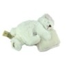 Peluche Ours blanc dormeur allonge Coussin 20 cm Louise Mansen (23108)