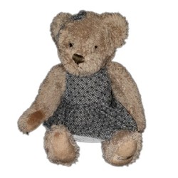 Peluche Ours beige Robe Louise Mensen assis 18 cm (22500)