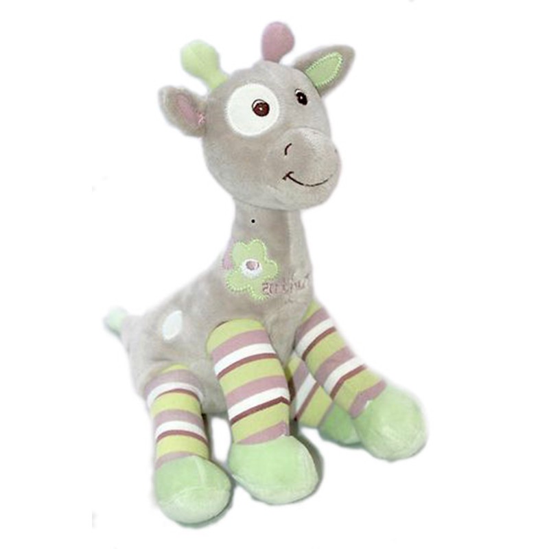 Doudou Girafe mauve et vert - ARTHUR ET LOLA - Bébisol - 9326 (13944)