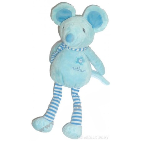 Doudou Souris Bleue arthur et Lola Bébisol 33 cm (10513)