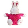 Peluche doudou LAPIN rose fushia et blanc KLORANE 26 cm (6920)