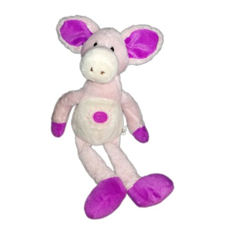 Peluche doudou cochon rose violet mauve CP International 38 cm (21026)