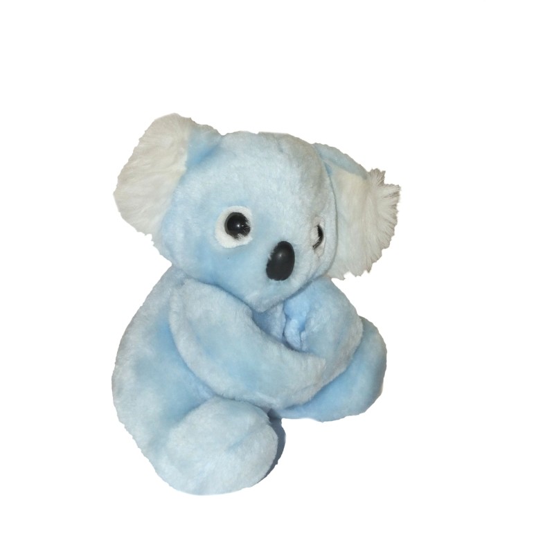 Vintage - Ancienne peluche Doudou Koala bleu blanc BEBISOL 16 cm (28050)