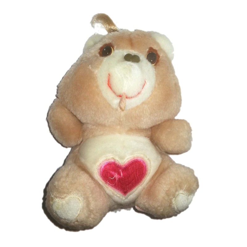 Peluche doudou Vintage Ancien Bisounours 16 cm Grosbisou Coeur Kenner Care Bears (23789)