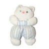 Peluche doudou Chat blanc bleu Tartine et Chocolat 28 cm (27109)