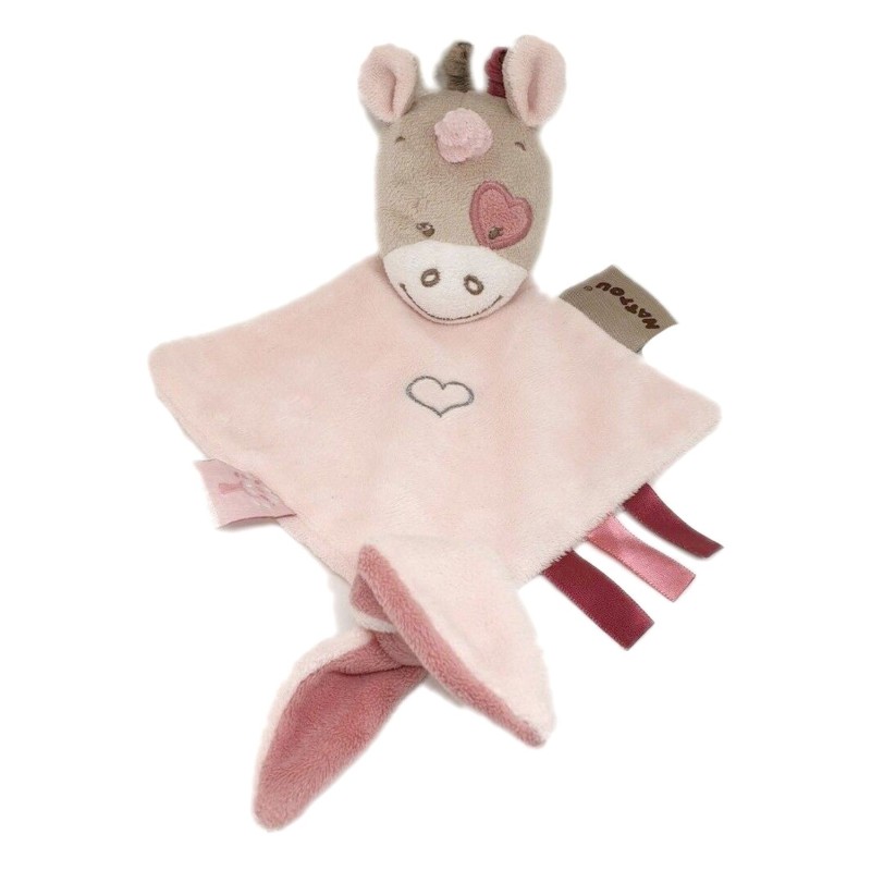 Doudou plat losange licorne rose Nattou Lili Jade et Nina (21777)