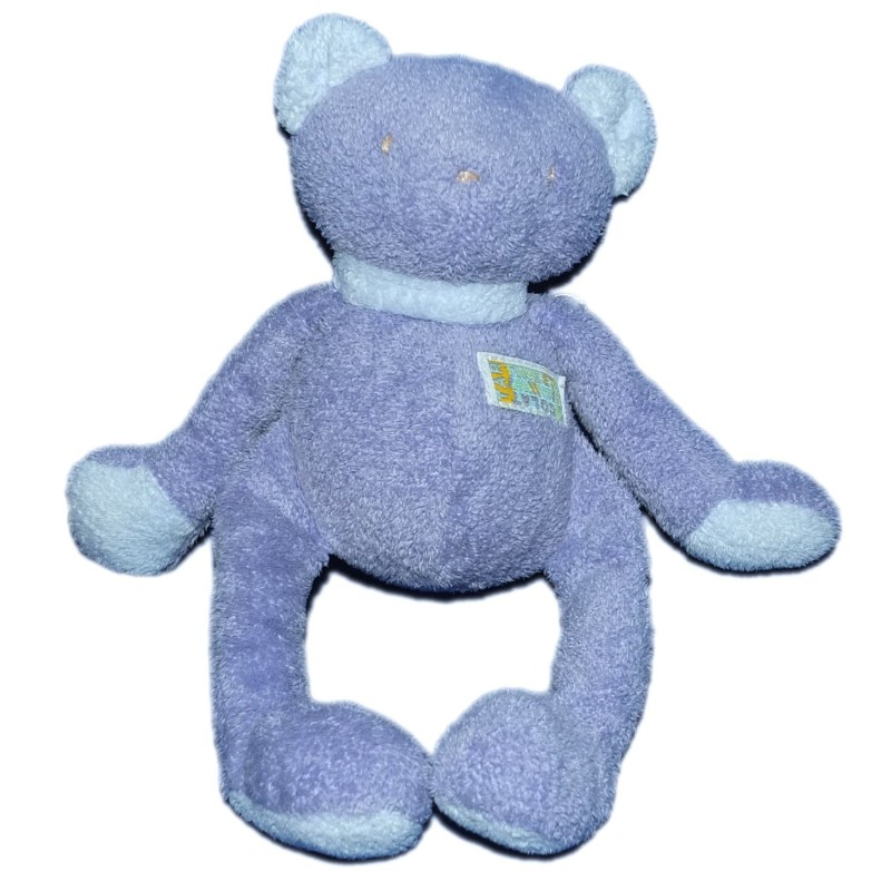 Peluche Doudou Ours mauve TARTINE ET CHOCOLAT 22 cm Grelot (16649)