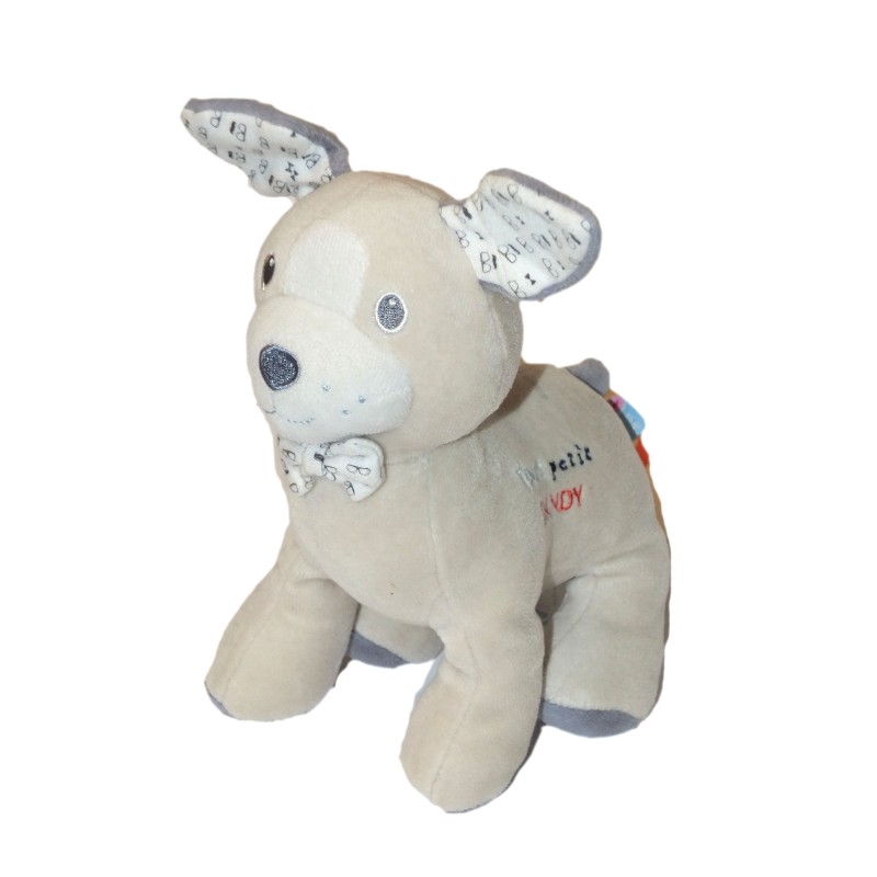 Doudou chien gris bleu Tout Petit Dandy Sucre d'Orge (27758)