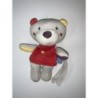 Doudou Attache Tetine Ours gris rouge oiseau Sucre d Orge (26990)