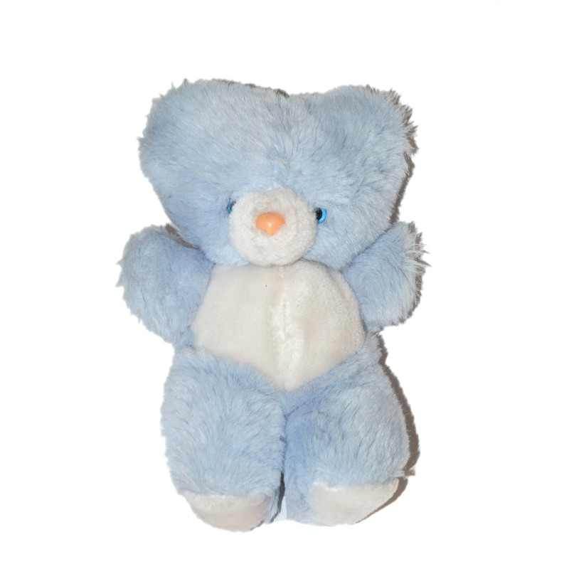 Peluche ours bleu blanc 24 cm Sucre d Orge (26750)